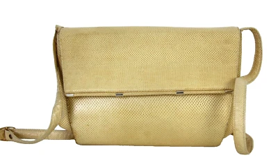 VTG NEIMAN MARCUS CANADA IVORY TEXTURED GENUINE LEATHER SHOULDER BAG XBODY PURSE - Image 1 of 4