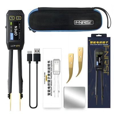 MARKENLOS FNIRSI LCR-ST1 Mini Pinzetta Intelligente LCR SMD ESR Tester Ohm Tappo Induttanza Diodo9p