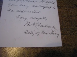 US Navy Autograph Signature 1894 Document Secretary Hilary A Herbert  - Picture 1 of 2