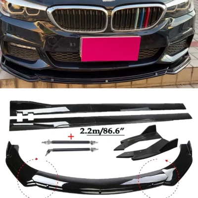For BMW F10/F11 520i 528i 535i 550i Front Bumper Lip Splitter Spoiler+ Strut Rod - Image 1 of 4