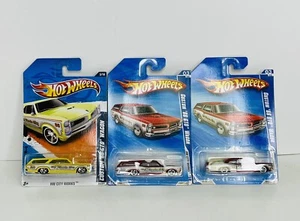 3 Hot Wheels Custom '66 GTO Wagon 2-Red 1-Yellow HW City Works #3/10 NEW - Picture 1 of 11