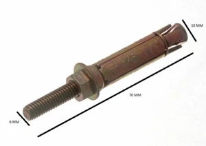 Perno Suelto de Proyección Escudo Anchor M6 Tornillo M10 Escudo 70mmL Paquete 24 - Picture 1 of 1