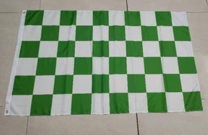3'x5' LARGE LOT OF 8 GREEN & WHITE CHECKERED 100D FLAG VOLUME DISCOUNT ! - Picture 1 of 2
