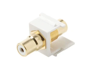 Steren Keystone RCA Jack Adapter White Insulator Ivory 10 Per Bag - Picture 1 of 1