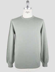 NEW GRAN SASSO GREEN COTTON SWEATER CREWNECK US 38 - EU 48 G4S47 - Picture 1 of 4