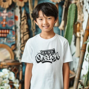 Bend Oregon Kids T-Shirt | Bold Retro Graphic Tee | PNW Youth Shirt - Picture 1 of 17