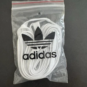 Adidas weiße Schnürsenkel NUR 54" Trefoil Logo Plastiktüte 80er 90er Vintage Y2K - Bild 1 von 3