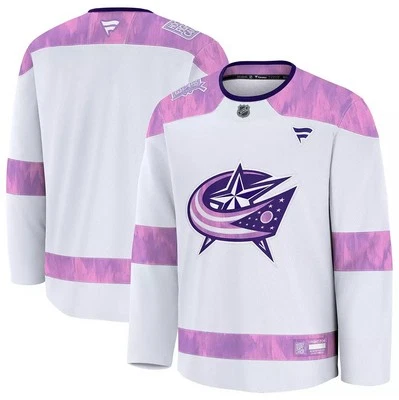 Columbus Blue Jackets Hockey Fights Cancer Purple Fanatics Jersey Men’s Size XL - Image 1 of 4