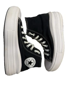 Zapatillas Converse Chuck Taylor All Star Move Hi negras blancas plataforma para mujer 8’s - Imagen 1 de 6