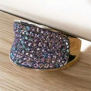 Ring Messing JCM Malaysia Größe 8 bunte Kristalle - Bild 1 von 11