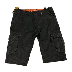 Superdry Herren Cargoshorts Small W30 Schwarz Slim Core Lite Knopfleiste Taschen - Bild 1 von 8