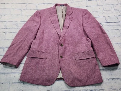 Stafford Signature Blazer MENS 42S Linen Cotton Classic Fit Sport Coat Pink - Image 1 of 4