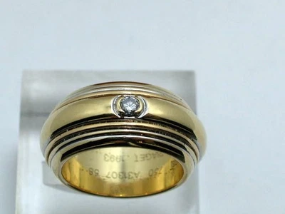 PIAGET RING 750/18K GELBGOLD 23,90 GRAMM BRILLANT 0,13ct G/VVS Gr.58 T1079 - Bild 1 von 4