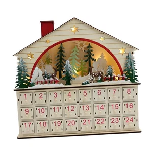 Christmas Wooden Advent Calendar 24 Drawers for Holiday Shop Window Bedroom - Picture 1 of 7
