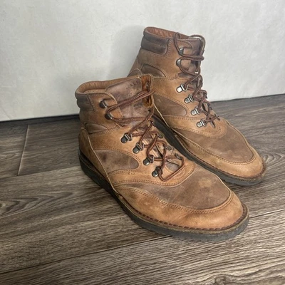 DEXTER Leather Hiking,walking Boots Brown Lace Up Vibram Sole Men’s 10M Vtg - Image 1 of 4