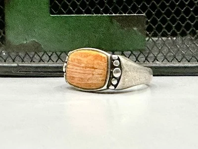 Anillo de ostra 925 estilo suroeste diseñador firmado vintage SW WJ Foto 1 de 4