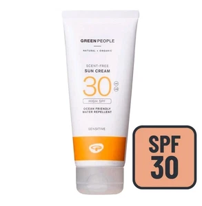 Green People Scent Free Sun Cream High SPF30 Sensitive 30ml BNIB Water Repellant - Picture 1 of 1