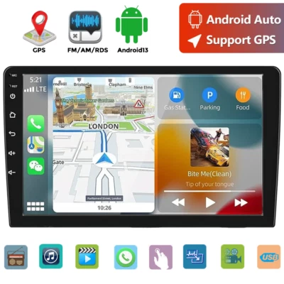 9" 8Core 4+64GB Wireless CarPlay Stereo Android13 Radio GPS Navigation BT HD USB - Image 1 of 4