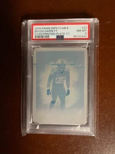 2019 Panini Impeccable Myles Garrett Cyan Printing Plate 1/1 PSA 8 ONLY 1 DPOY - Bild 1 von 3