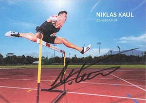 Tarjeta de autógrafo original Niklas Kaul UH Atletismo Olimpiadas 3178 C - Imagen 1 de 1