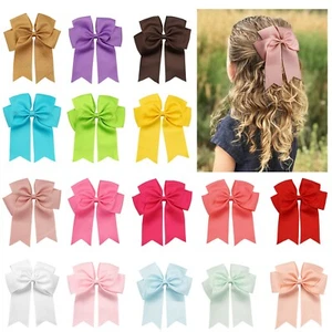 Large 6 inch girls hair bow clip school hair accessories UK - Picture 1 of 17