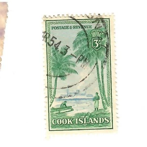 Cook Islands 1949 drei Schilling fein gebraucht - Bild 1 von 1