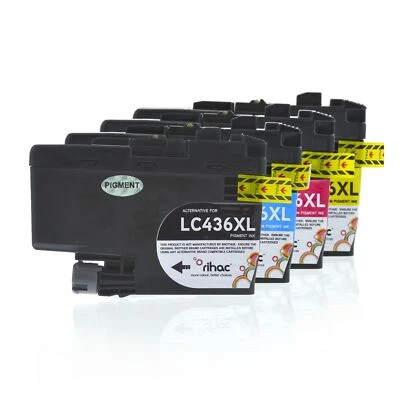 Brother LC436XL Compatible Pigment Ink Cartridge Set MFC-J4440DW J4540DW LC-436 - Image 1 of 2