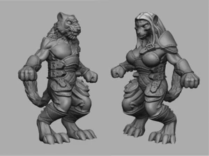 Catfolk Dark Realms 28mm 32mm - Picture 1 of 5