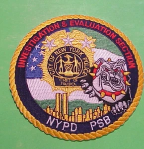 PARCHE DE POLICÍA DE PATRULLA JEFE PSB SECCIÓN DE INVESTIGACIÓN Y EVALUACIÓN DE LA CIUDAD DE NUEVA YORK - Imagen 1 de 2