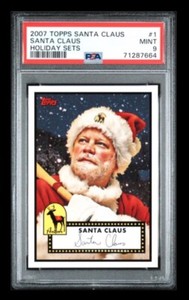 2007 topps holiday #1 santa claus rc; 1952 mickey mantle homage PSA 9  (POP 4)