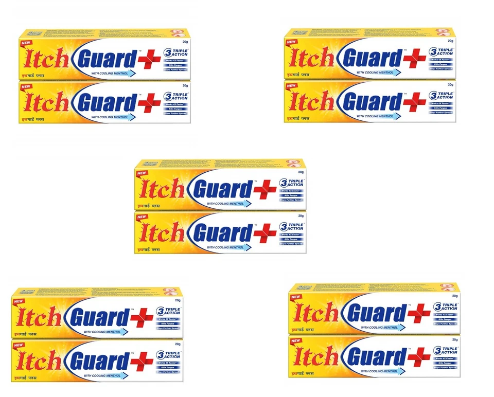 Itch Guard Plus Cream ANTI-FUNGAL JOCK ITCH BETWEEN TOES & FINGERS 20g X 10 - Image 1 of 4