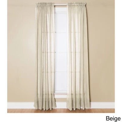Miller Curtains Preston Rod Pocket Sheer Curtain Panel 52" x 84", Beige - Imagem 1 de 2