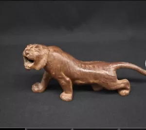 Antique Japanese Bronze Tiger Okimono Meiji Period 9 inches Long - Picture 1 of 6