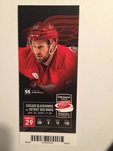 Detroit Red Wings vs Chicago Blackhawks 25. Januar 2018 Ticket Stub - Bild 1 von 1