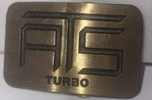 Vintage ATS CADILLAC Turbo Belt Buckle Solid Brass Dealers Car Collectors Auto - Picture 1 of 3