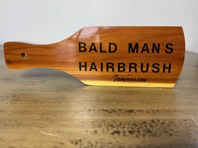 Cepillo de pelo de hombre cabeza calva de madera vintage mordaza regalo... Tennessee Foto 1 de 4