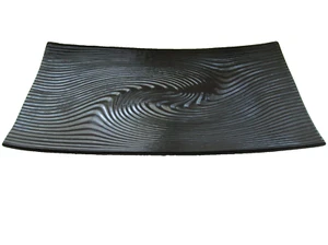 Baum Brothers Black Textured 14” Sand Dune Stoneware Platter - Picture 1 of 7