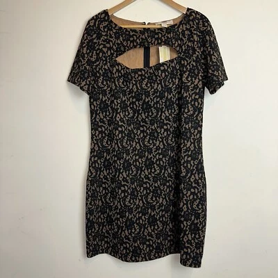 Mini Vestido Michael Kors Para Mujer XL Corte Encaje Negro Tostado Oscuro Romántico Y2K Foto 1 de 4