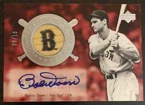 Bobby DOERR 2005 UD Hall of Fame Cooperstown Calling Bat Relic AUTO #CO-BD1 8/10 - Picture 1 of 2