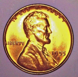 1955 S Lincoln Wheat Cent Gem BU RD Kupfer, RPM - Bild 1 von 3