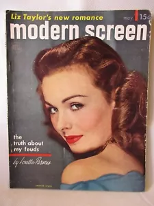 Modern Screen May 1951 Jeanne Crain, Liz Taylor, Ingrid Bergman, Louella Parsons - Foto 1 di 6