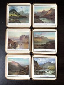 Pimpernel Coasters Scottish Scenes Set of 6 W/ Box Acrylic Cork Nature Scotland