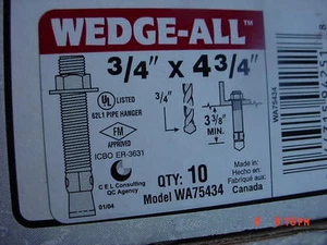 10 Count  Simpson  Strong Tie  Wedge All  3/4 x 4 3/4 - Picture 1 of 1