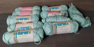Hilo de bebé Marnel Amarra 100 % algodón 93 yardas 1,75 oz 10 madejas verde azulado 2 finos - Imagen 1 de 4