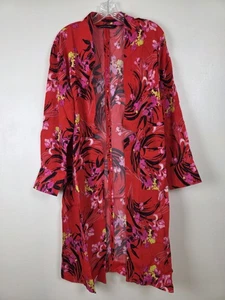 Colleen Lopez Kimono Mujer Mediano Transparente Floral Ligero Plumero Chaqueta Rayón - Imagen 1 de 13