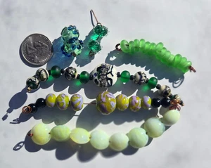 Holiday Artisan Lampwork Collection - Vintage Green & Art Glass Lampwork Konvolut - Bild 1 von 5