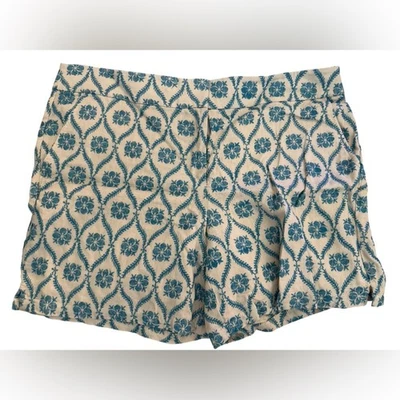 Pantalones Cortos Riviera Ann Taylor LOFT Bordados Floral Lino Talla 14 Nuevos sin Etiquetas Foto 1 de 4