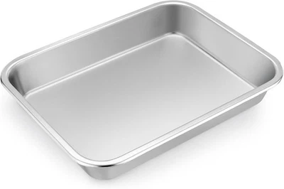 Backblech, Edelstahl Kuchenblech Auflaufform, Rechteckig Kuchenform Backform - Bild 1 von 4