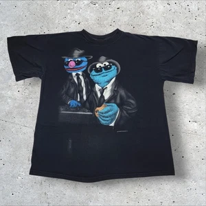 Rare Vintage 90s Cookie Monster Grover Blue Brothers Single Stitch Black T-Shirt - Bild 1 von 10