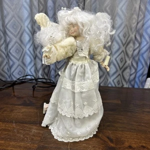 Angel Tree Topper with Moving Wings, 12-Inch Cloth Lighted Christmas Tree White - Picture 1 of 10